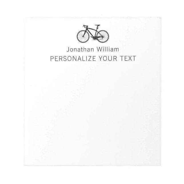 Elegante Einfache Fahrradhalle Retro Personal Stat Notizblock (Vorderseite)