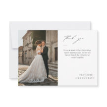 Elegante einfache Foto- und Text-Dankeskarten