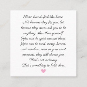 Elegante einfache Freundschaft Quadratische Visitenkarte