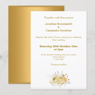 ELEGANTE EINFACHE GOLDFLORALLE EINFACHE BREITE EINLADUNG