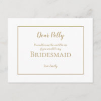 Elegante einfache Goldtypografie/Bridesmaid-Anfrag