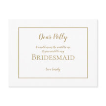 Elegante einfache Goldtypografie/Bridesmaid-Anfrag