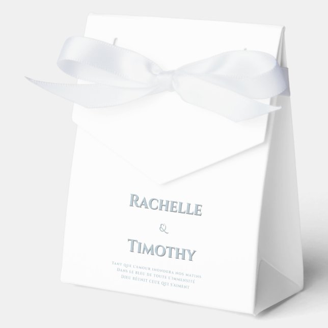 Elegante, einfache, grau bearbeitbare Hochzeit Geschenkschachtel (Vorderseite)