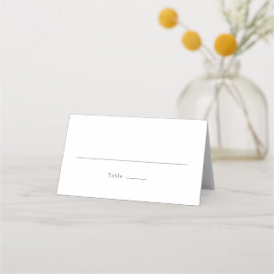 Elegante einfache graue Floral Monogram Wedding Platzkarte