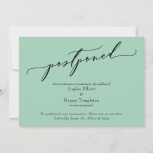 Elegante einfache grüne Hochzeitsanzeige aufgescho Einladung