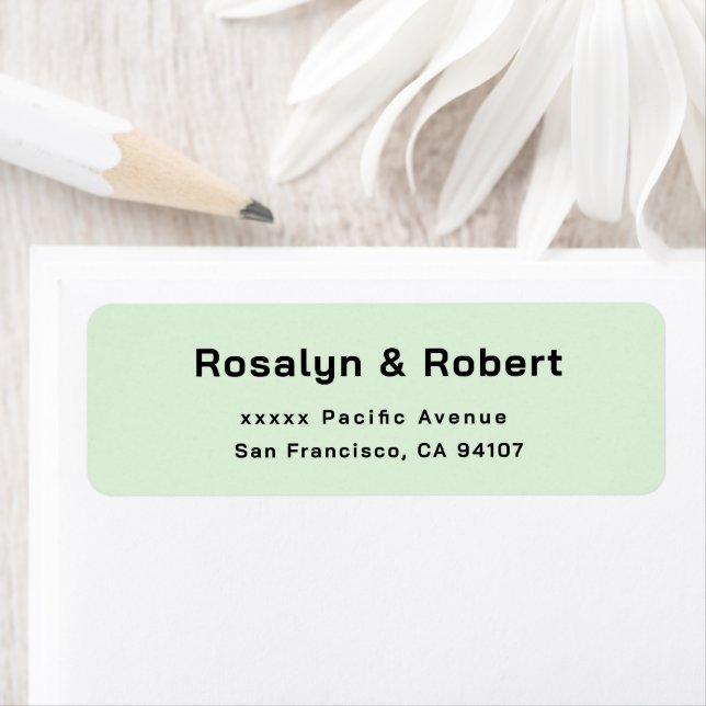 Elegante einfache grüne Rücksendeadressen-Aufklebe (Insitu)