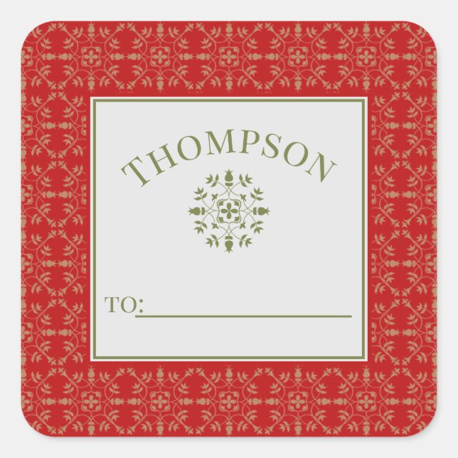 Elegante, einfache grüne Schneeflocke von Quadratischer Aufkleber (Vorderseite)