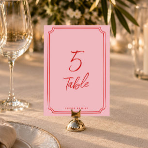 Elegante einfache handgeschriebene Hochzeit Tischn Tischnummer