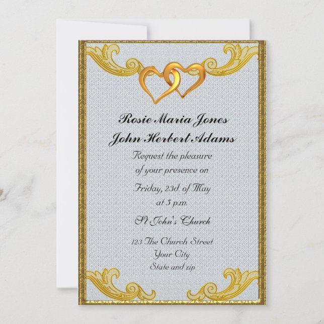 Elegante einfache Hochzeitseinladung Einladung (Vorderseite)