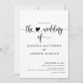 Elegante einfache Hochzeitseinladungen im Schrifts Einladung