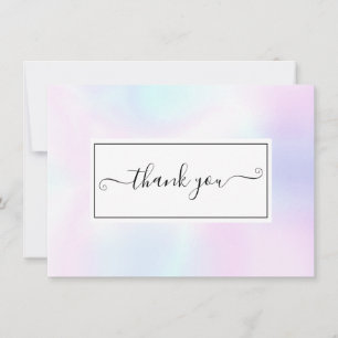 Elegante einfache holografische Schrift Dankeskarte