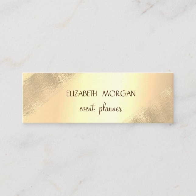 Elegante einfache Imitate Gold, Minimalistisch Mini Visitenkarte (Vorderseite)