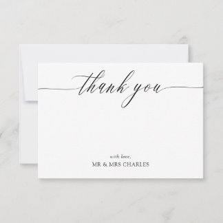 Elegante einfache Kalligrafie Hochzeit Danke