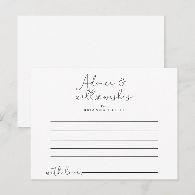 Elegante einfache kalligraphische Hochzeitsberatun Postkarte (Vorne/Hinten)
