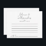 Elegante einfache kalligraphische Hochzeitsberatun Postkarte<br><div class="desc">Diese elegante, einfache kalligraphische Hochzeitsratenkarte ist perfekt für eine rustikale Hochzeit. Das schlichte und elegante Design besticht durch klassische und extravagante Schrift-Typografie in Schwarz und Weiß. Diese Karten eignen sich perfekt für Hochzeiten, Brautparty, Babydusche, Graduiertenparty u.v.m. Personalisieren Sie die Karten mit den Namen der Braut und Bräutigam, den Eltern, die...</div>