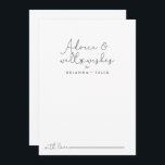 Elegante einfache kalligraphische Hochzeitsstimmun Hinweiskarte<br><div class="desc">Diese elegante einfache kalligraphische Hochzeit auch Wünsche Tipp-Karte ist perfekt für eine rustikale Hochzeit. Das einfache und elegante Design zeichnet sich durch klassische und extravagante Schriftzeichen in Schwarz und Weiß aus. Diese Karten sind ideal für Hochzeiten, Brautparty, Babydusche, Graduiertenfest u.v.m. Personalisieren Sie die Karten mit den Namen der Braut und...</div>