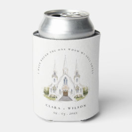 Elegante Einfache katholische Wasserfarbenkirche H Dosenkühler