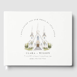 Elegante Einfache katholische Wasserfarbenkirche H Gästebuch