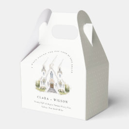 Elegante Einfache katholische Wasserfarbenkirche H Geschenkschachtel