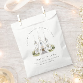 Elegante Einfache katholische Wasserfarbenkirche H Geschenktütchen