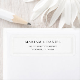 Elegante einfache klassische Hochzeitadresse Rückk