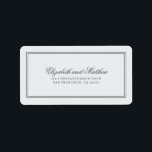 Elegante einfache klassische Hochzeitsstimmung - R Adressaufkleber<br><div class="desc">Besteht aus einfachen geraden Rahmen mit klassischem kursiven Schrift und Serifentypografie. Diese Elemente sind einfach,  zeitlos und klassisch. Dieses wurde von White Paper Birch Co. exklusiv für Zazzle entworfen. Abrufbar unter: http://www.zazzle.com/store/whitepaperbirch</div>