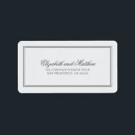 Elegante einfache klassische Hochzeitsstimmung - R Adressaufkleber<br><div class="desc">Besteht aus einfachen geraden Rahmen mit klassischem kursiven Schrift und Serifentypografie. Diese Elemente sind einfach,  zeitlos und klassisch. Dieses wurde von White Paper Birch Co. exklusiv für Zazzle entworfen. Abrufbar unter: http://www.zazzle.com/store/whitepaperbirch</div>