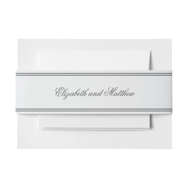 Elegante einfache klassische White Wedding Einladungsbanderole (Vorderseite Beispiel)