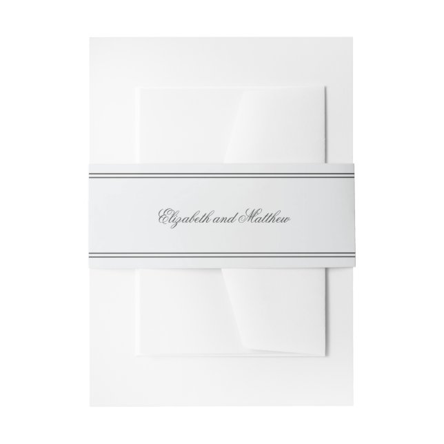 Elegante einfache klassische White Wedding Einladungsbanderole (Vorderseite Beispiel)