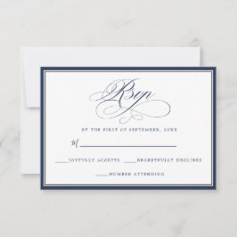 Elegante einfache Marine & White UAWG RSVP Karte