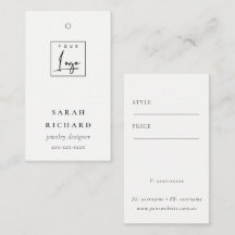 Elegante, einfache Minimal-White-Logo-Preismarke