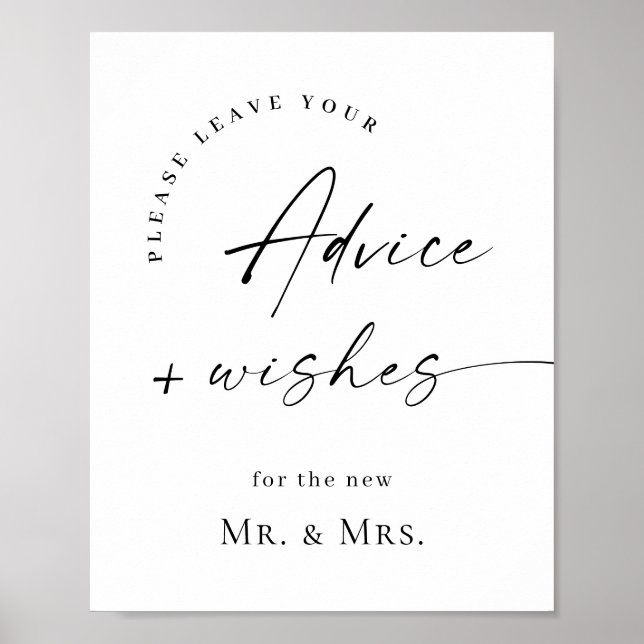 Elegante Einfache Minimalistische Beratung & Wünsc Poster (Vorne)