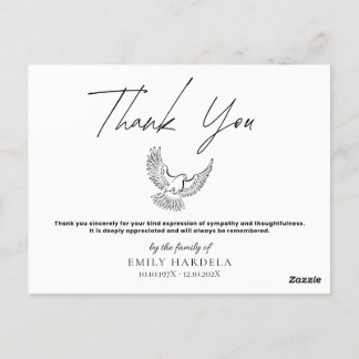 Elegante Einfache Minimalistische Gedenkkarte Postkarte