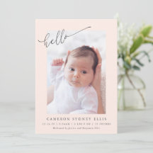 Elegante einfache minimalistische Hello Blush Foto