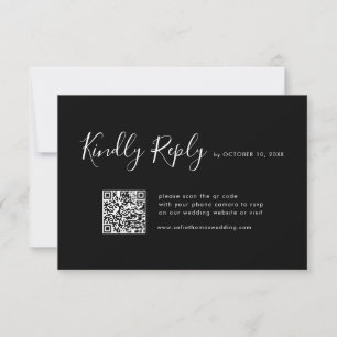 Elegante, einfache Minimalistische Hochzeit RSVP Karte