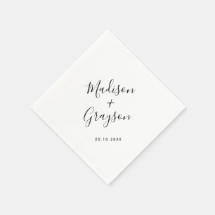 Elegante, einfache Minimalistische Hochzeit Serviette