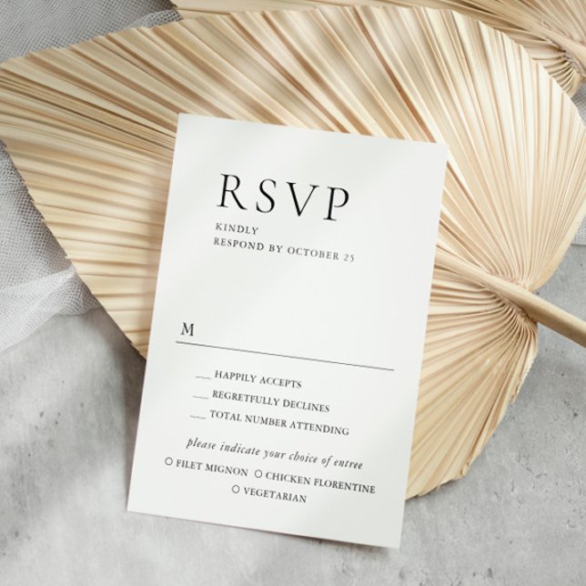 Elegante einfache Minimalistische Kalligraphie RSVP Karte (Von Creator hochgeladen)