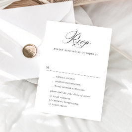 Elegante einfache Minimalistische Kalligraphie RSVP Karte