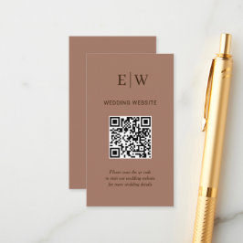 Elegante einfache Mocha-Mousse mit Monogram-Hochze Begleitkarte