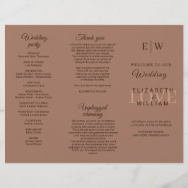 Elegante einfache Mocha-Mousse mit Monogram-Hochze Flyer