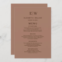 Elegante einfache Mocha-Mousse mit Monogram-Hochze