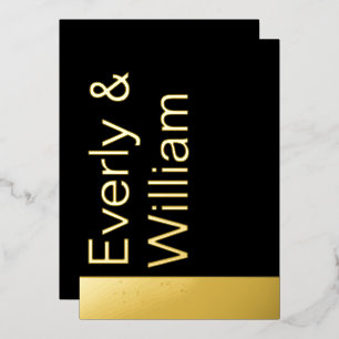 Elegante Einfache moderne Minimalistische Hochzeit Folieneinladung