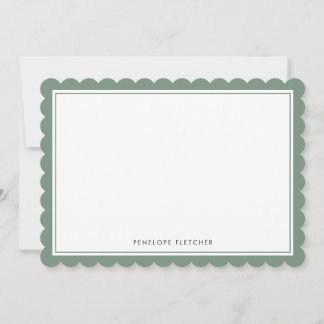 Elegante einfache moderne olivgrüne geschwungene K Mitteilungskarte