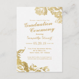 Elegante einfache moderne Rose Floral Gold Abschlu Einladung