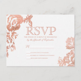Elegante einfache moderne Rose Gold Florale Imitat Einladungspostkarte