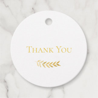 Elegante einfache Monogram Golden Blätter Wedding Geschenkanhänger