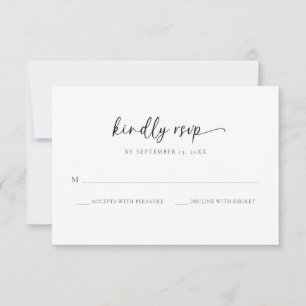 Elegante einfache Monogram Wedding RSVP Card Dankeskarte