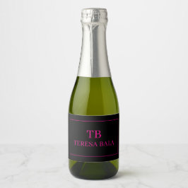 Elegante einfache Monogramm-Anfangsbuchstaben Sekt