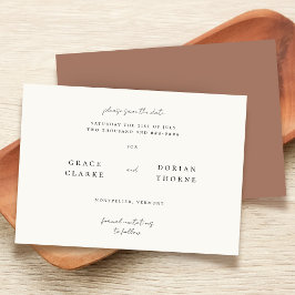 Elegante einfache Moscha Mousse Rustikale, neutral Save The Date