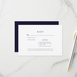 Elegante & einfache Navy-Hochzeits-RSVP-Karte RSVP Karte